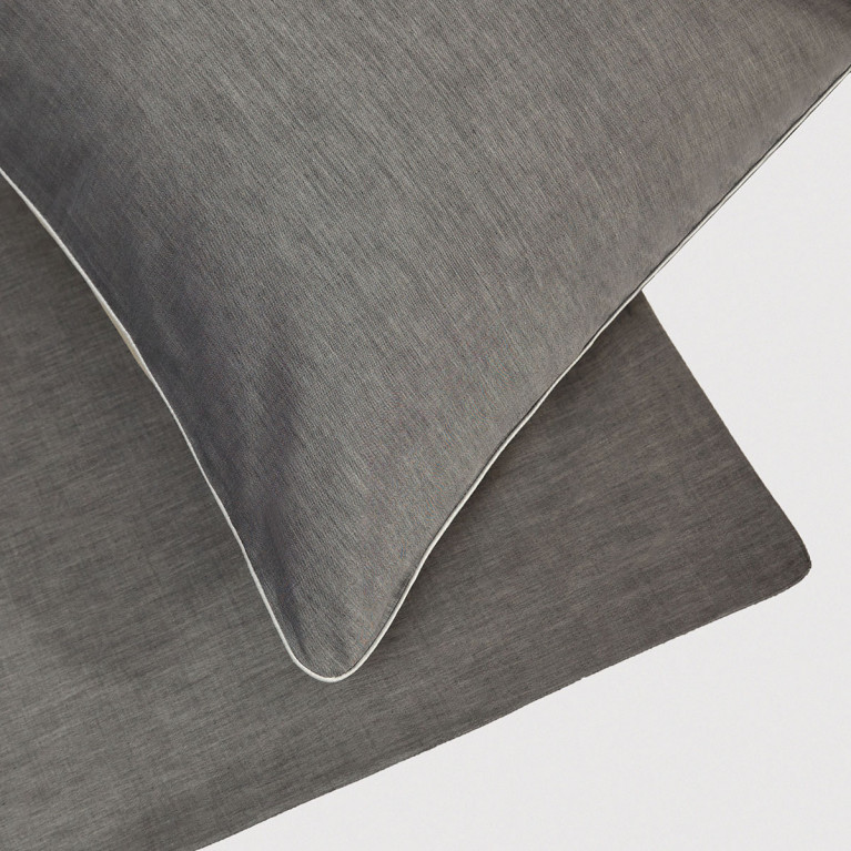 Комплект постельного белья LOT BECOLOR 600 tc темно-серый меланж/жемчужный