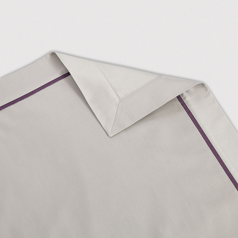 Комплект постельного белья GEORGE 400 tc серый с фиолетовым кантом