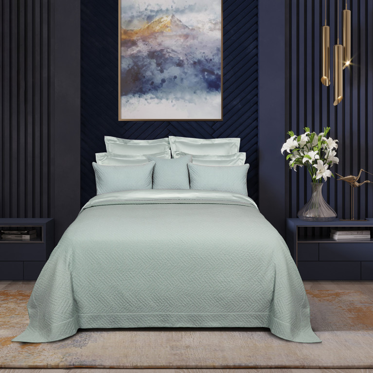 Покрывало из хлопка TILT бирюзовое