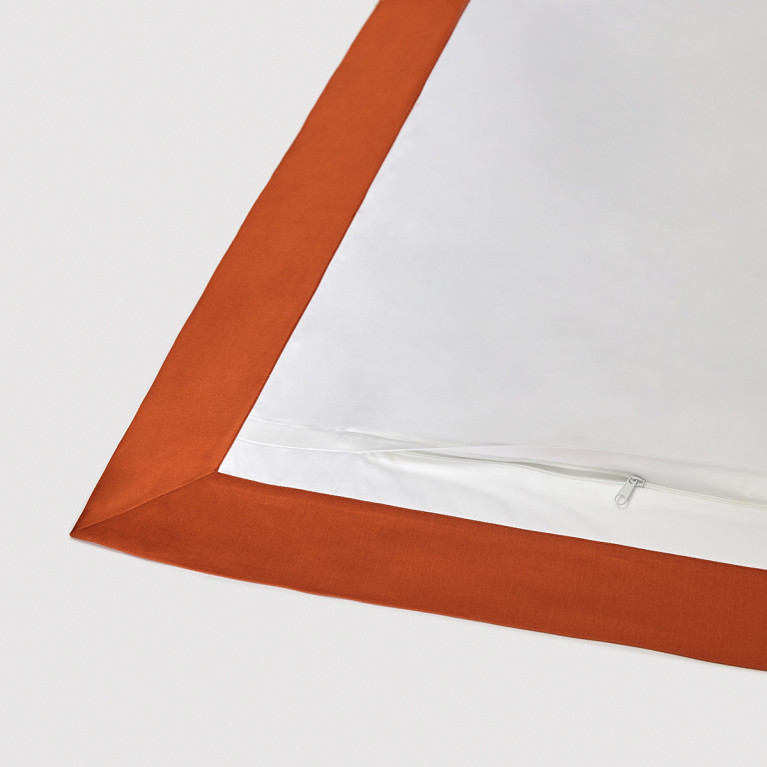 Комплект постельного белья ADOUR 400 tc белый с оранжевым