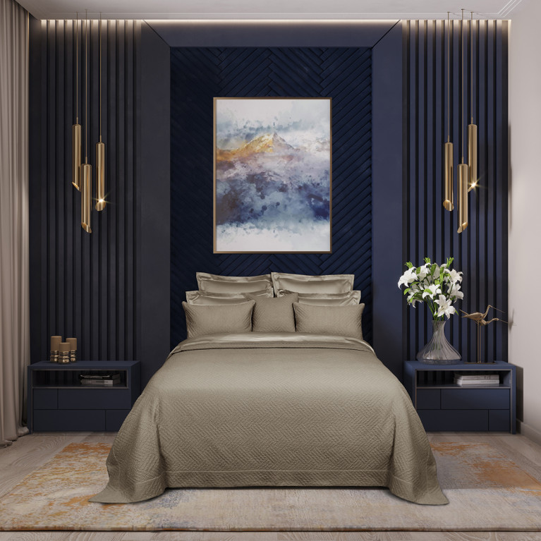 Покрывало из хлопка TILT бежево-коричневое