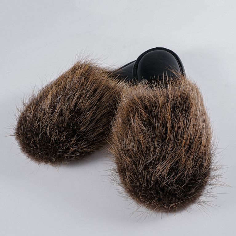 Тапочки из меха бобра