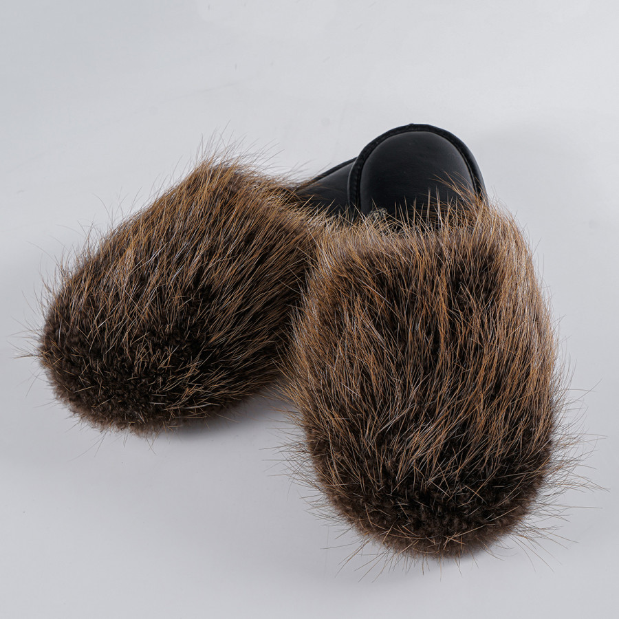 Тапочки из меха бобра