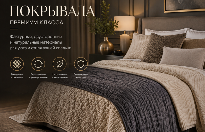 Покрывала премиум класса: фактура, материалы и комфорт в современной спальне Покрывала премиум класса: фактура, материалы и комфорт в современной спальне