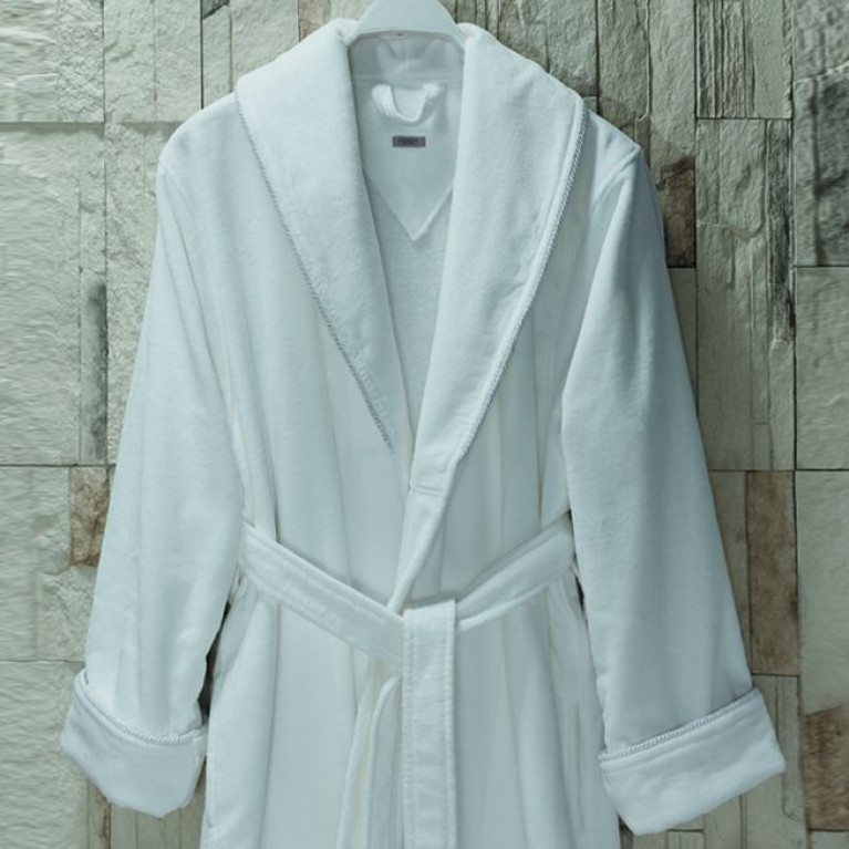 Glam velour bathrobe халат из хлопка (белый)
