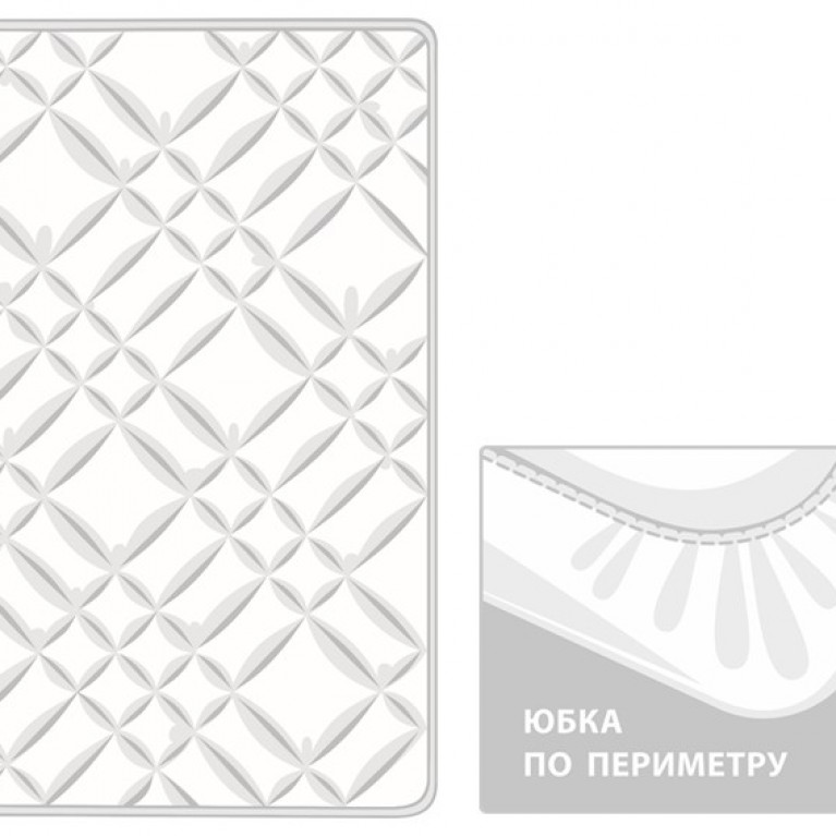 2162 Наматрасник MATTRESS COTTONWASH GRASS легкий с юбкой 160х200х40