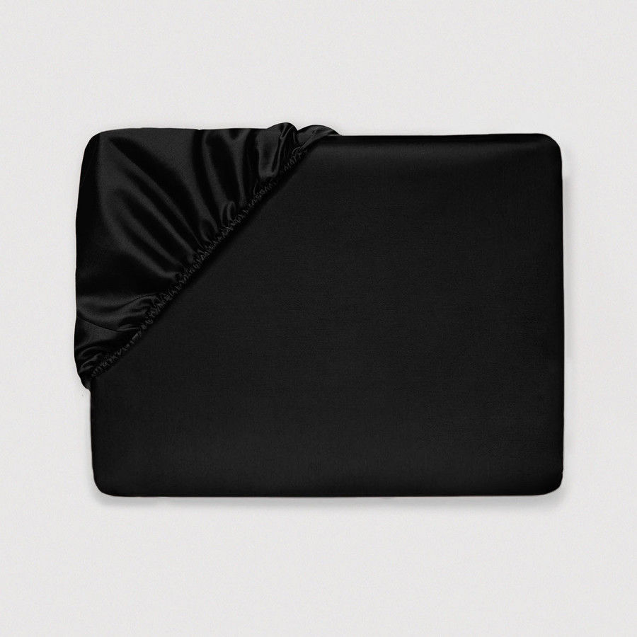 Простынь на резинке 300 tc черная