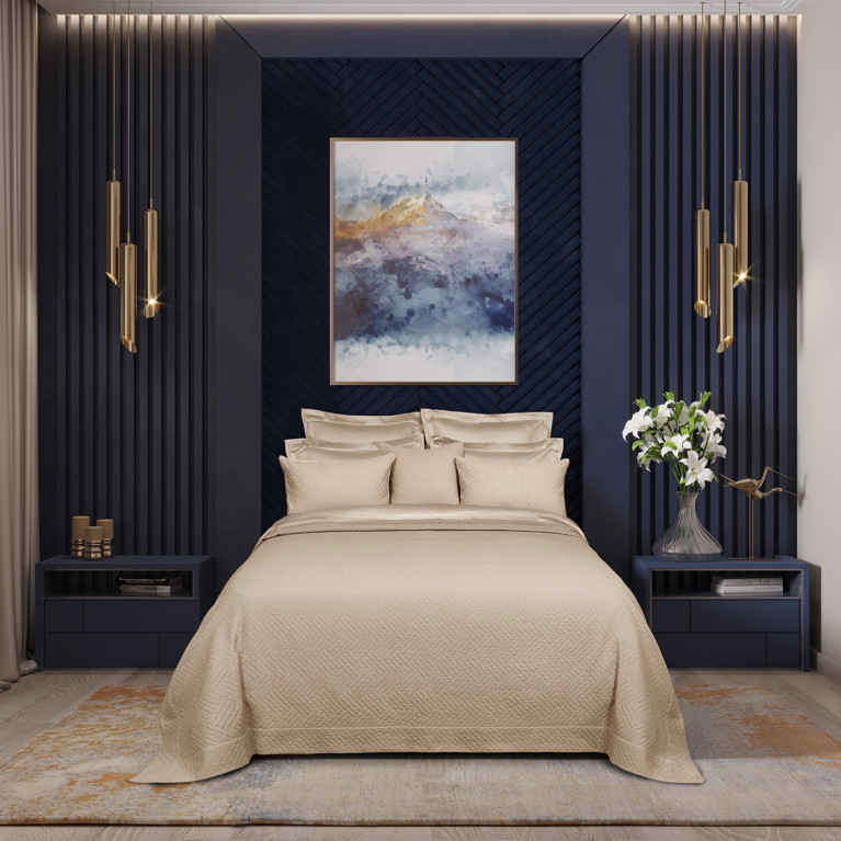 Покрывало из хлопка TILT бежевое