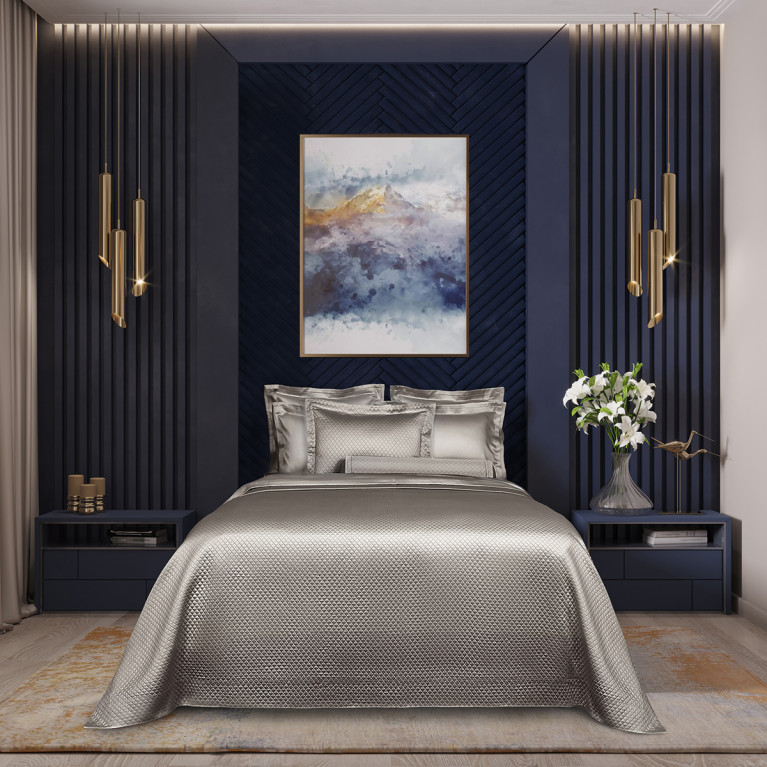 Покрывало из хлопка CNV темно-серое